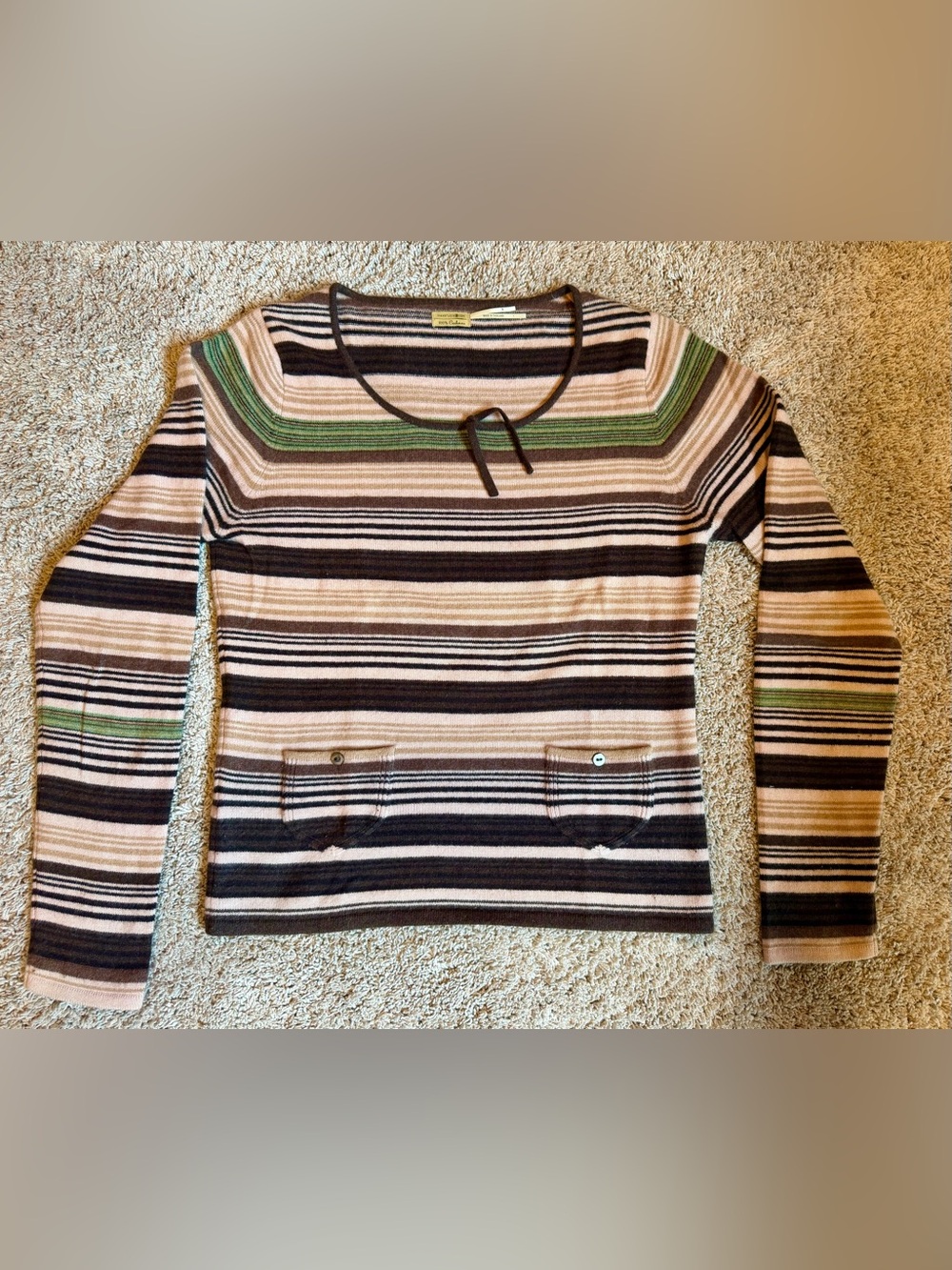 Max Studio 100% Cashmere Striped Sweater Size M